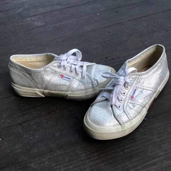 superga sneaker low silver